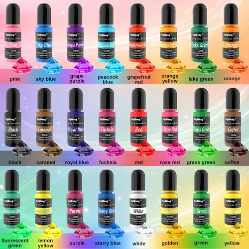 Miniatura 2 de Pigmento de resina epoxi – Colorante líquido de 24 colores, tinte altamente concentrado para hacer joyería de bricolaje, pintura, manualidades