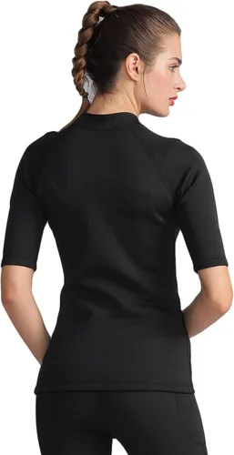 Miniatura 7 de Camisa de sauna para mujer, sudadera de neopreno para adelgazar, moldeador de cintura, neopreno, camisa de sauna con cremallera