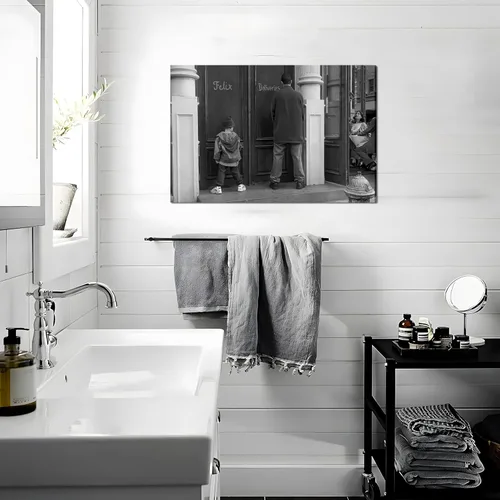 Miniatura 4 de Divertida Decoración de Pared de Baño Arte de Pared en Blanco y Negro - Pósteres de Películas Clásicas Impresión en Lienzo, Arte de Pared Divertido