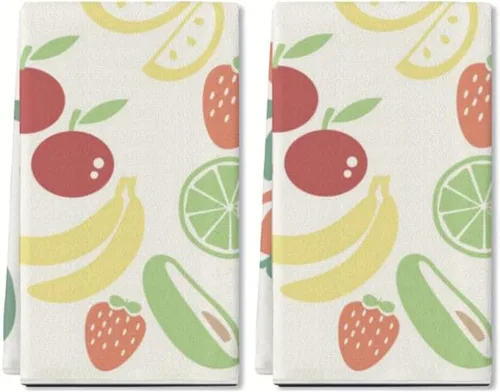 Eveokoki Toalla de cocina de 16 x 24 pulgadas, paño de cocina de frutas decorativo de acuarela para secar a mano, toalla de cocina para hornear,
