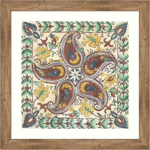 Amanti Art Framed Wall Art Print 28x28 Batik Rosette III by Chariklia Zarris, Abstract Wall Art, Vintage Decor, Medium Poster Painting Artwork for