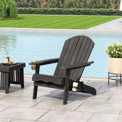 Miniatura 2 de Christopher Knight Home Christine - Silla plegable Adirondack de madera de acacia para exteriores, color gris oscuro
