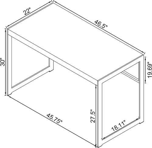 Miniatura 3 de Coaster Home Furnishings Estrella - Madera de ingeniería - Escritorio de 47 pulgadas con estilo granja, patas de metal metálico y parte superior