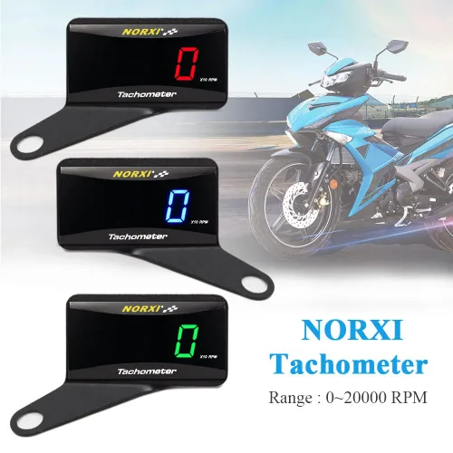 Miniatura 2 de Taquímetro Digital Universal Medidor RPM para Motocicleta y Auto, Impermeable, Electrónico (Azul)