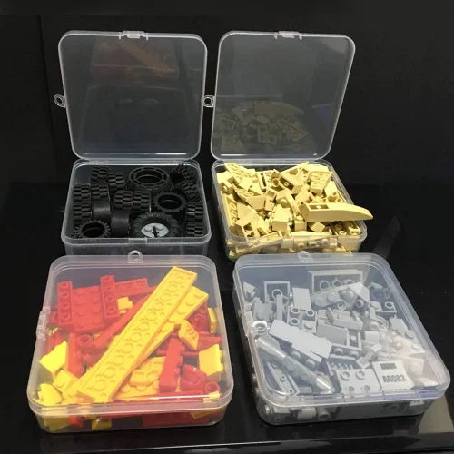 Miniatura 8 de 18 unidades (3 tamaños), caja rectangular de plástico transparente con tapa para artículos, píldoras, hierbas, productos para bebés, cuentas, joyas