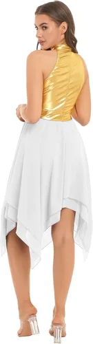 Miniatura 3 de YOOJOO Vestido de baile litúrgico sin mangas con dobladillo irregular para mujer