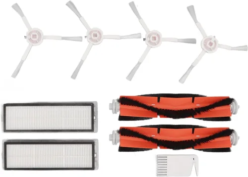 Miniatura 6 de Filtros de cepillo blanco Kit de peine plano para 1C para F9 para 1T para robot aspirador de repuesto, 2 cepillos principales, 2 pantallas