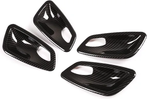 Miniatura 7 de YIWANG ABS cromo puerta interior de coche cubierta cubierta 4 unids para BMW E90 3 serie 2005-2012 Auto Accesorios (fibra de carbono)