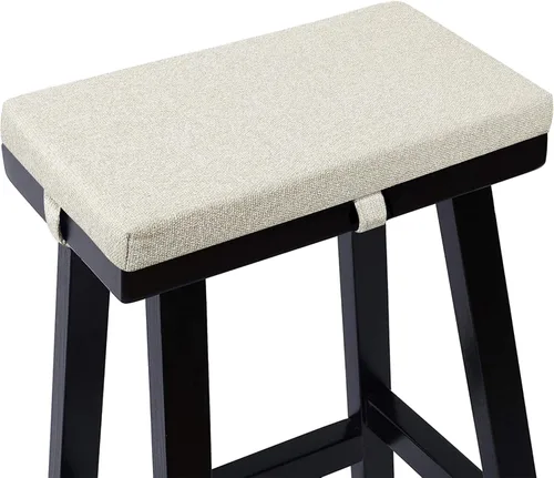 Miniatura 10 de Tromlycs Cojín rectangular para taburete de bar, funda de cojín rectangular con lazos para correa, 18 x 9.5 pulgadas, 1 unidad, color negro