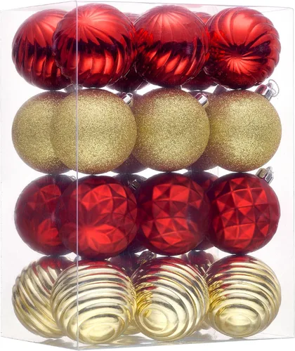 Miniatura 23 de Valery Madelyn - Adornos de árbol de Navidad, juego de 24 esferas verdes irrompibles, adorno colgante de 2.36" en paquete para decoración de fiesta