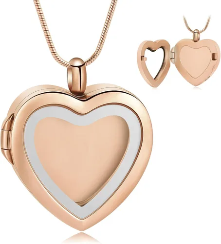 Miniatura 87 de constantlife Joyería de cremación para cenizas – Colgante de corazón conmemorativo collar de urna conmemorativa soporte para cenizas de acero