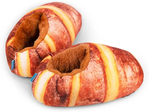 Miniatura 2 de Coddies Mocasines Pantuflas de pan, pantuflas de felpa novedosas, regalo divertido, agarre antideslizante Hombres, mujeres y niños