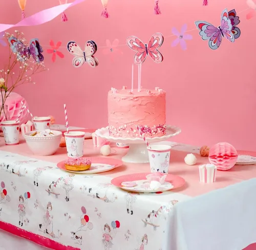 Miniatura 7 de Bonita guirnalda de mariposas rosadas, decoraciones de cumpleaños para niñas y niños, suministros de fiesta, decoración de habitación infantil, baby