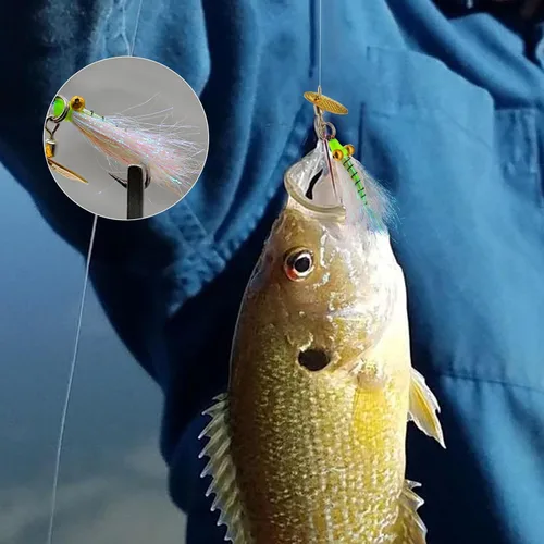 Miniatura 7 de Poppers de Pesca con Mosca Moscas Secas de Pesca con Mosca Señuelos de Pesca en Superficie Moscas Popper para Lubina Señuelos de Insectos Cebo D