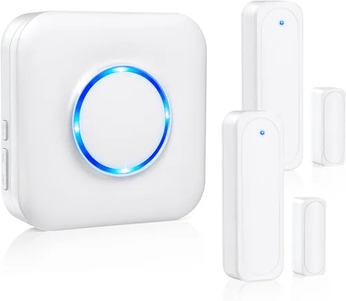 Miniatura 10 de Satisure - Timbre de puerta inalámbrico con sensor de puerta cuando se abre la puerta con rango de 600 pies, 58 campanillas, 5 niveles de volumen