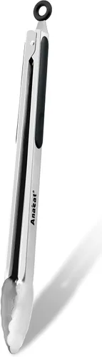Miniatura 16 de Anaeat Pinzas de barbacoa resistentes de alta calidad para parrilla de cocina y barbacoa, pinzas de bloqueo de acero inoxidable antideslizantes de 3