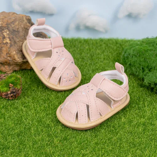 Miniatura 32 de Meckior Sandalias de verano con punta abierta y suave de piel sintética para bebés y niñas pequeñas