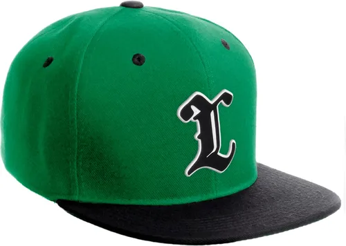 Miniatura 739 de Daxton Gorra clásica con visera de billete plano con letras del alfabeto inglés antiguo de la A a la Z