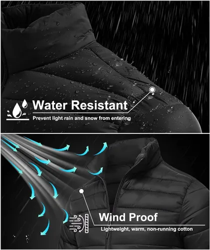 Miniatura 3 de Abrigos de invierno para hombre, térmicos, ligeros, acolchados, impermeables, cálidos, con bolsillos con cremallera
