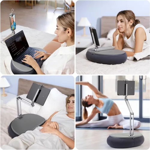 Miniatura 5 de elitehood Soporte de almohada alto para tableta, soporte de almohada ajustable para Kindle de brazo largo para leer en la cama, soporte de iPad