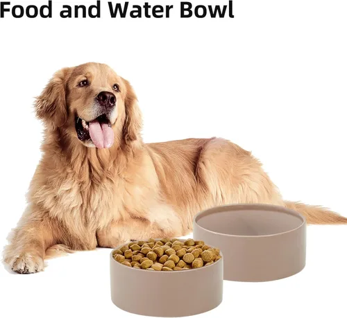 Miniatura 4 de Havniva Cuenco de cerámica para perros de 7.3 pulgadas, cuenco de comida y agua para perros de raza media, comedero para mascotas de repuesto
