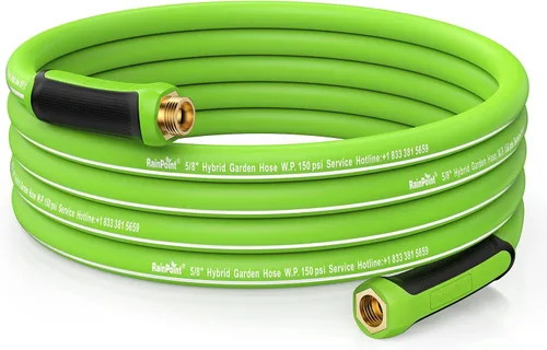 Miniatura 12 de RAINPOINT Leader - Manguera de jardín de 5 pies, manguera de agua ligera con mango giratorio, flexible, resistente, goma híbrida, con accesorios