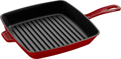 Miniatura 9 de Staub Sartén cuadrada de hierro fundido de 12 pulgadas, cereza, fabricada en Francia