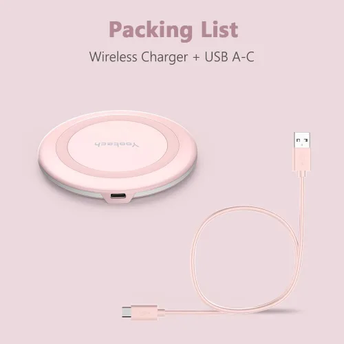 Miniatura 6 de Yootech Cargador inalámbrico, almohadilla de carga inalámbrica máxima de 10 W compatible con iPhone 17/17 Pro/17 Pro Max/Air/16/15/14/13/SE Tiza