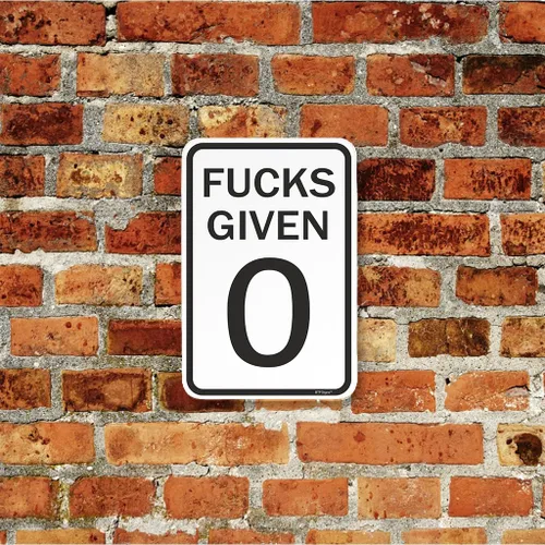 Miniatura 6 de BTFSigns Letrero de aluminio de 6 x 8 pulgadas con texto en inglés "Fucks Given 0", letrero de metal blanco y negro divertido para garaje