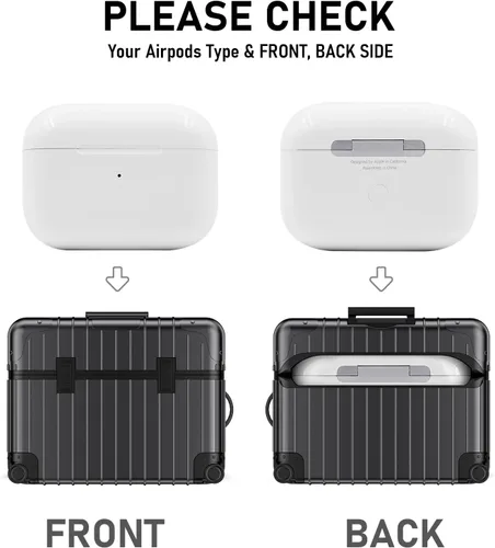 Miniatura 5 de KOREDA - Funda rígida para AirPods Pro 2, diseño de maleta divertida y bonita para Airpods Pro de 2ª generación/1ª generación (2023/2022/2019)
