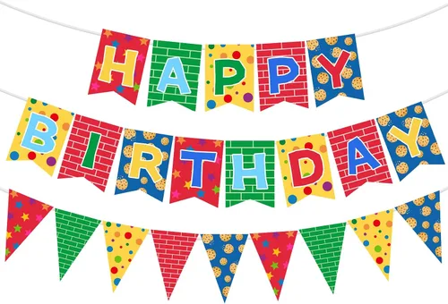 Miniatura 10 de Pasimy 4 pancartas de fútbol para fiesta de cumpleaños, banderines de fútbol con texto en inglés "Happy Birthday", guirnalda circular de papel