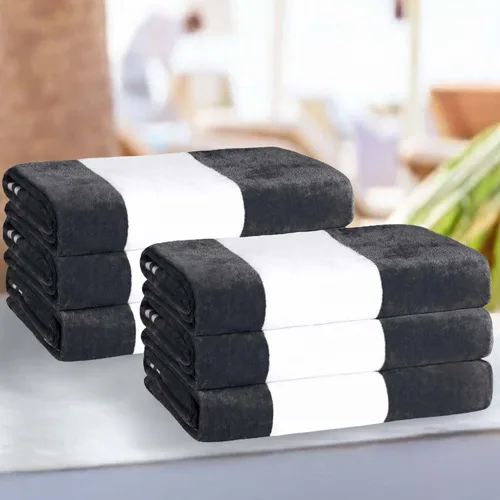 Miniatura 41 de Superior Juego de toallas de playa de algodón de gran tamaño de 4 piezas, toallas absorbentes para baño, playa, piscina, natación, adultos, niños