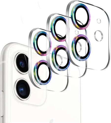 Miniatura 19 de Paquete de 3. Protector de lente de cámara Dengduoduo para iPhone 11 y iPhone 12 Mini, Glitter Bling Sparkle Ultra HD, vidrio templado, dureza 9H