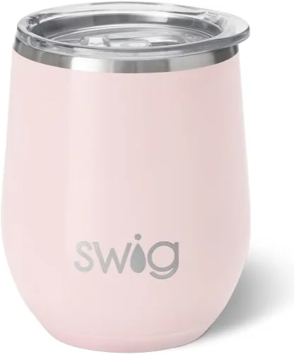 Miniatura 30 de Swig Life Vaso de vino de 12 onzas con tapa, acero inoxidable, apto para lavavajillas, portátil, triple aislamiento (todos los americanos)