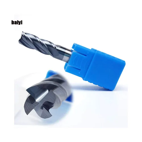 Miniatura 5 de joleully Fresa de Extremo Cuadrado de Carburo de 1/2", HRC 45 Grados Extremo Único 4 Flautas Recubrimiento AlTiN Brocas de Fresado