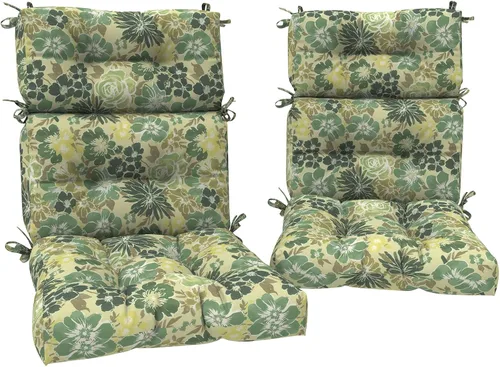 Miniatura 26 de DYTXIII Juego de 2 cojines para sillas de respaldo alto para exteriores, repelentes al agua, cojines de asiento mecedor, de 44 x 22 pulgadas