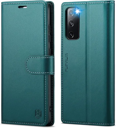 FLIPALM Funda tipo cartera para Samsung Galaxy S20 FE 5G, bloqueo RFID, tarjetero de crédito, de piel sintética, función atril, funda protectora a