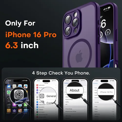 Miniatura 176 de TOCOL Funda para iPhone 11, compatible con Magsafe, protección completa de cámara, imanes integrados, protección contra caídas, funda translúcida