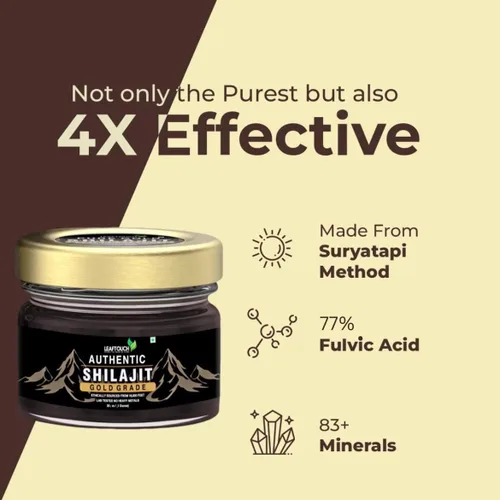 Miniatura 3 de Leaftouch - Auténtica resina Shilajit de grado dorado, resina Shilajit pura del Himalaya, orgánica y de alta potencia, más de 85 minerales de traza