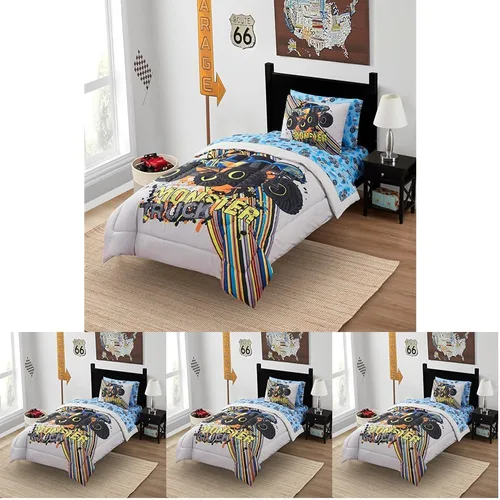 Miniatura 33 de Juego de ropa de cama para niños en una bolsa para niños y niñas, juego de sábanas impresas y edredón, individual, Waterbury Marble Mármol Waterbury