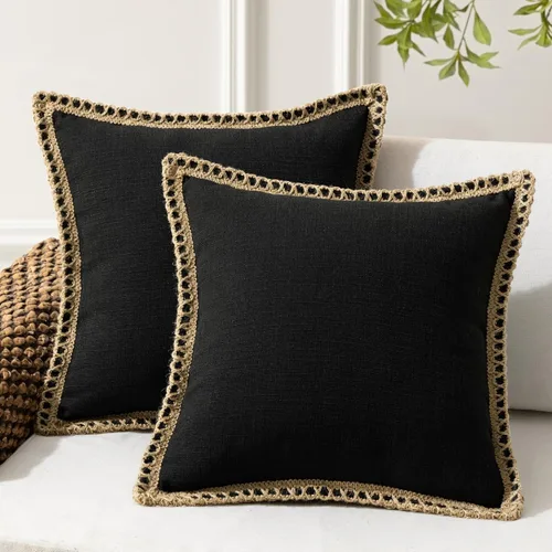 Miniatura 8 de Phantoscope Farmhouse - Fundas de almohada decorativas para exteriores, Poliéster & Mezcla de poliéster, Beige, 18" x 18