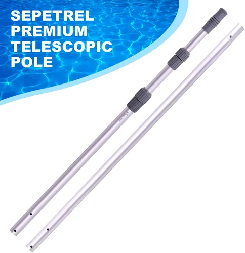 Miniatura 5 de Sepetrel Poste de piscina – Postes telescópicos profesionales de limpieza de piscina de 12 pies, poste telescópico ajustable, para red