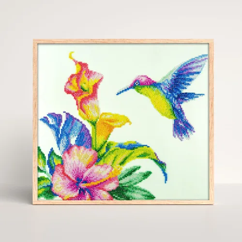 Miniatura 3 de DIAMOND ART BY LEISURE ARTS Kits de pintura de diamantes para adultos de 14 x 16 pulgadas, colibrí avanzado, taladro completo, kits de arte