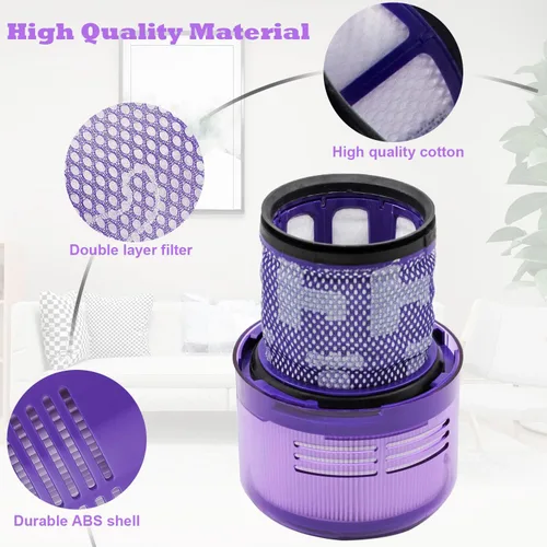 Miniatura 4 de Paquete de 3 filtros V11 V15 de repuesto para V11 Torque Drive V11 Animal V11 V11 Complete V11 Extra V15 Detectar aspiradora inalámbrica, repuesto #