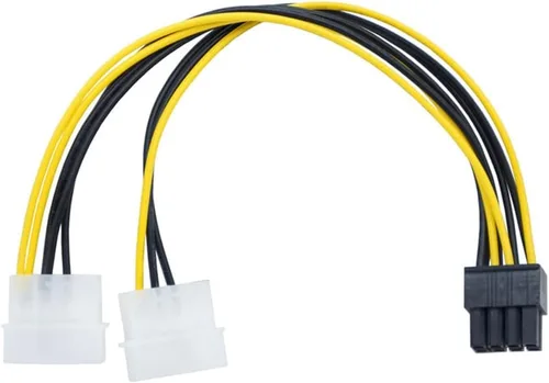 Cable de alimentación de GPU para tarjeta de video de 4 pines dual Molex a ATX de 8 pines 8.6'' 22cm Molex dual a 8 pines