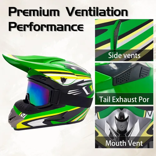 Miniatura 4 de Cascos de Dirt Bike para Jóvenes de Moda para Niños, Motocross, Motocicleta, BMX, ATV, Todoterreno, Cuatro Ruedas, Cascos Integrales para Bicicleta