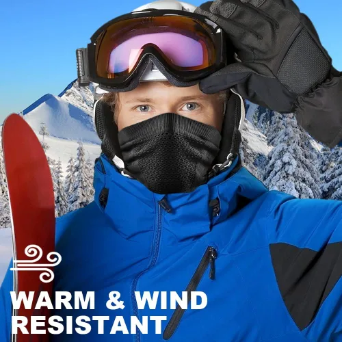Miniatura 4 de WTACTFUL Calentador de Cuello de Invierno Polaina a Prueba de Viento Máscara Facial Pasamontañas Bandana para Esquí Snowboard Todo negro