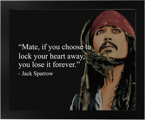 Miniatura 6 de Mate If You Choose To Lock Your Heart Away - Arte de pared con cita de Jack Sparrow, impresión divertida de decoración de pared de piratas
