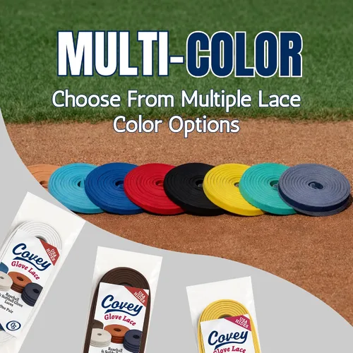 Miniatura 4 de Covey Sports Kit de encaje de guante de béisbol de alta calidad, cuero crudo americano auténtico, cordones de 72 pulgadas para reparación y relación