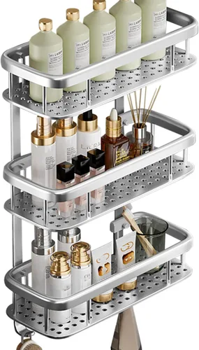 Miniatura 11 de Estante de ducha, estante de esquina de baño, cesta de ducha, estante de ducha, estante de baño, estantes de baño, estante de ducha montado
